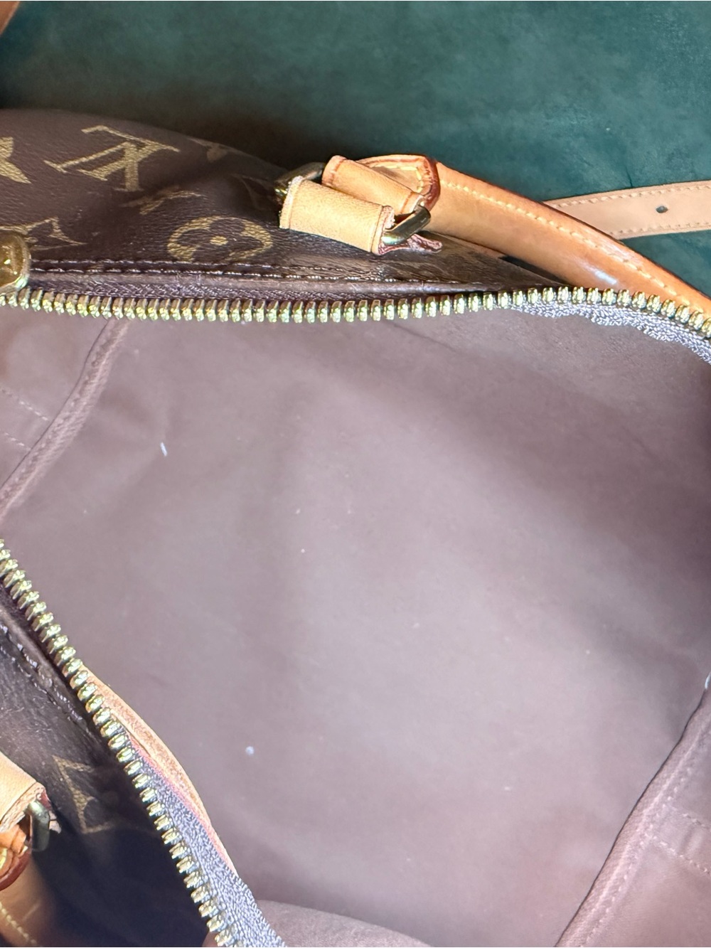 Louis Vuitton Brown Monogram Canvas Satchel with Tan Leather Trim - Picture 9 of 11